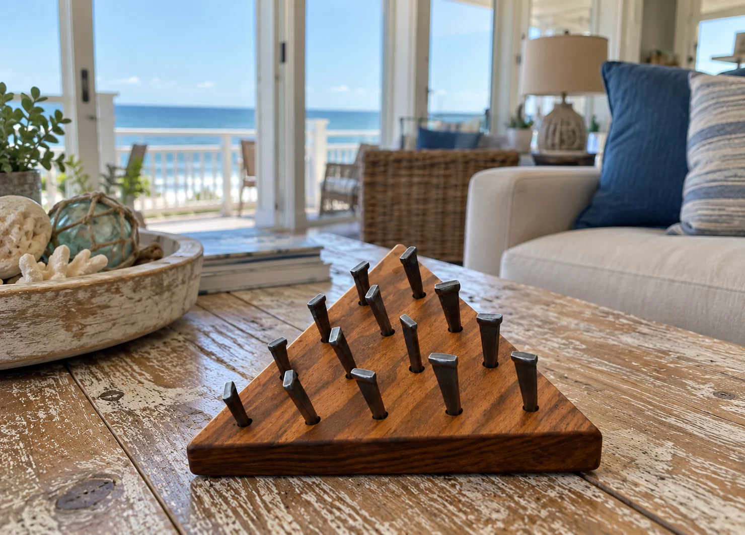 Peg game in a coastal retreat